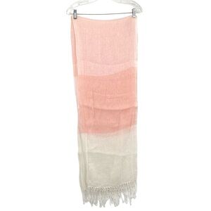 Alice + Olivia Pink Sheer Gradient Linen Scarf Wrap
